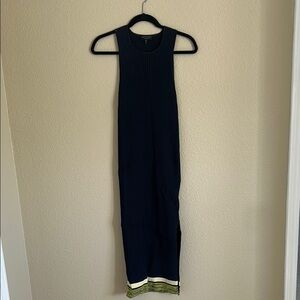 Elegant Navy Blue Sleeveless Dress